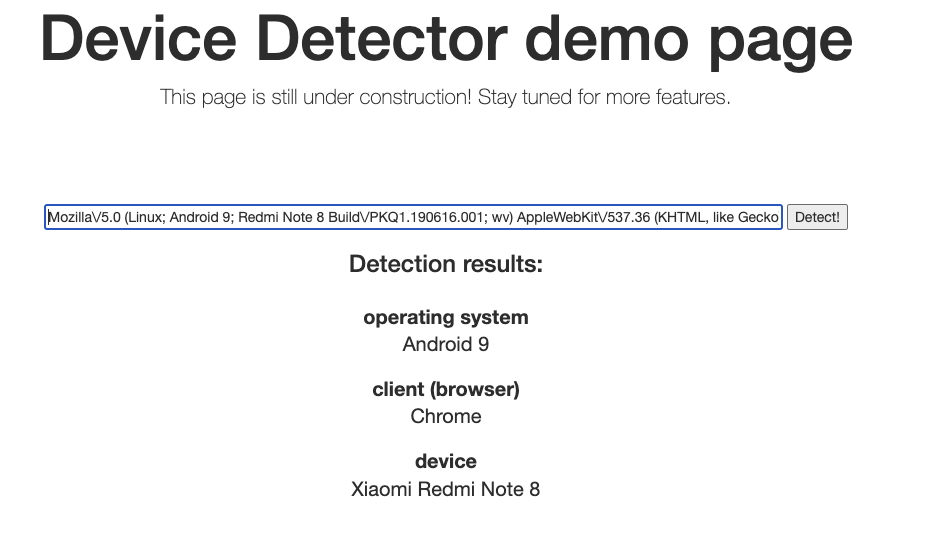 UserAgent 检测浏览器、操作系统、使用的设备（台式机、平板电脑,手机,电视,汽车,控制台等）、品牌和型号 老妖子